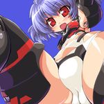  altines bad_id bad_pixiv_id blue_hair busou_shinki dd_(ijigendd) doll_joints panties red_eyes simple_background smile solo underwear 