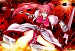  blue_eyes breasts haganef large_breasts levantine lyrical_nanoha mahou_shoujo_lyrical_nanoha mahou_shoujo_lyrical_nanoha_a's mahou_shoujo_lyrical_nanoha_strikers pink_hair ponytail signum solo sword weapon whip whip_sword 