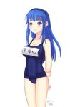  arin bingsang blue_eyes blue_hair long_hair name_tag one-piece_swimsuit pangya school_swimsuit solo swimsuit transparent_background 