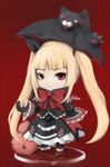  blazblue blonde_hair bow chibi faux_figurine gii lillithlauda long_hair nago nendoroid rachel_alucard red_bow red_eyes solo twintails 