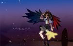  brown_eyes brown_hair expressionless fan geta hand_to_head hat looking_at_viewer naitou_ryuu shameimaru_aya short_hair skirt solo tengu-geta tokin_hat touhou 