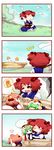  animal_ears aoi_mitsuru boat comic head_bump highres kemonomimi_mode multiple_girls onozuka_komachi shiki_eiki short_hair silent_comic spirit tail touhou watercraft 