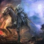  armor bad_id bad_pixiv_id barding fantasy hayaken horse horseback_riding knight medieval original polearm riding weapon 