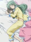  doll duplicate green_hair hayate_no_gotoku! kijima_saki long_hair non-web_source pajamas pillow screencap sleeping solo stitched tachibana_wataru third-party_edit 