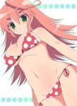  bad_id bad_pixiv_id bikini from_below green_eyes kemeko_deluxe long_hair mm_(kemeko_deluxe) polka_dot polka_dot_bikini polka_dot_swimsuit red_hair solo sumii swimsuit 