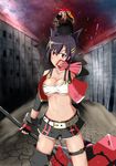  asymmetrical_clothes bandeau bangs bare_shoulders belt black_hair black_legwear bracer breasts buckle cleavage crack crop_top dirty elbow_gloves elbow_pads fingerless_gloves gloves god_eater god_eater_2:_rage_burst hair_between_eyes hair_ornament hairclip holding huge_weapon kouzuki_nana large_breasts looking_at_viewer midriff navel open_clothes open_vest parted_bangs red_eyes short_hair short_shorts shorts single_elbow_glove single_thighhigh standing suspenders taut_clothes thigh_strap thighhighs torn_clothes torn_gloves torn_shorts torn_vest underboob unfastened unzipped vest weapon wide_hips wiping_mouth yampoo zipper 