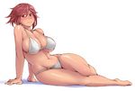  bikini breasts huge_breasts legs looking_at_viewer older rozen_maiden simple_background smile solo souseiseki swimsuit thighs tsuda_nanafushi white_background 