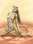  breasts cheepard cheetah feline female hair licking long_hair looking_at_viewer mammal navel nipples pose pussy solo tongue tongue_out yellow_eyes 