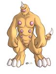  anthro fists frown horn male muscles nintendo pecs plain_background pok&#233;mon pok&#233;morph pok&eacute;mon shalinka solo standing vein video_games weedle 