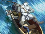  abs alpha0 anthro biceps big_muscles boat bulge fish fishing_pole fishnet male marine muscles pecs seated shark speedo swimsuit tattoo topless water 