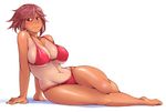  bikini breasts huge_breasts legs looking_at_viewer older rozen_maiden simple_background smile solo souseiseki swimsuit thighs tsuda_nanafushi white_background 