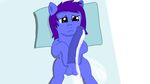  blue_skin cum feral hair jbond male my_little_pony original_character penis pillow purple_hair sad solo young 