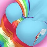  anthro anthrofied butt butt_shot camel_toe cutie_mark equine female friendship_is_magic lamiaaaa legwear mammal my_little_pony pegasus rainbow_dash_(mlp) solo stockings thong underwear wings 