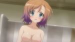  bathroom breasts brown_hair highres itsuka_tenma_no_kuro_usagi medium_breasts multicolored_hair nipples non-web_source shigure_haruka short_hair smile solo 