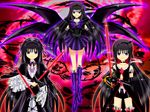  akemi_homura akuma_homura bare_shoulders bishoujo_senshi_sailor_moon black_choker black_gloves black_hair boots character_request choker cosplay dress dual_wielding eas eas_(cosplay) elbow_gloves fresh_precure! gloves grin hairband highres holding kamen_rider long_hair looking_at_viewer luna_rune magical_girl mahou_shoujo_madoka_magica mahou_shoujo_madoka_magica_movie miniskirt multiple_girls multiple_persona precure purple_choker purple_eyes rozen_maiden sailor_senshi_uniform skirt smile suigintou suigintou_(cosplay) sword thighhighs very_long_hair weapon wings zettai_ryouiki 