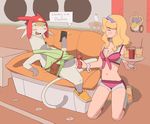  balls barbs betelgeusian bikini blush camel_toe dialog english_text feline female handjob honey_(space_dandy) human machine male mammal mechanical meow_(space_dandy) penis phone qt_(space_dandy) robot space_dandy straight swimsuit text unknown_artist 