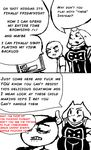  caprine chubby comic english_text female goat human male mammal monochrome text toriel undertale 