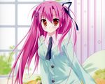  blush long_hair original pink_hair sesena_yau tie 