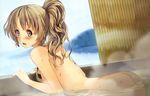  akinashi_yuu ass bath blush brown_hair dengeki_moeoh kiba_mifuyu koi_to_senkyo_to_chocolate nude onsen wet 