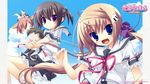  2girls chibi hattori_aya itou_mikoto koiiro_soramoyou ruchie seifuku shinohara_sera sky studio_ryokucha 