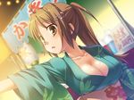  breasts cleavage famima game_cg japanese_clothes kimono ouma_hibiki puzzlebox 