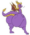  anthro big_butt butt girly huge_butt hyper hyper_butt looking_at_viewer looking_back male min rear_view solo spyro spyro_the_dragon video_games wings 