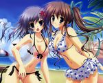  akane_iro_ni_somaru_saka beach bikini blush izumi_tsubasu jpeg_artifacts nagase_minato ryohka swimsuit tagme 
