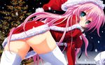  ama_ane ass blush christmas panties pink_hair senomoto_hisashi thighhighs underwear yashima_yuzuki 