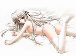  ass flat_chest hashimoto_takashi kasugano_sora long_hair nipples panties underwear white white_hair yosuga_no_sora 