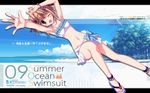  brown_hair green_eyes hoshikawa_crystal nanao_naru ohimesama_navigation short_hair swimsuit wink 