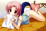  blush hontani_kanae natsu_yume_nagisa panties pink_hair toono_haruka underwear 