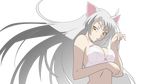  animal_ears bakemonogatari bra catgirl hanekawa_tsubasa monogatari_(series) transparent underwear vector white_hair 