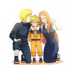  2boys bad_id bad_pixiv_id blonde_hair blush child family happy iku kiss kneeling lowres multiple_boys namikaze_minato naruto naruto_(series) one_knee time_paradox uzumaki_kushina uzumaki_naruto v younger 