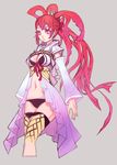  bad_id bad_pixiv_id breasts cleavage detached_sleeves highres kansou_samehada large_breasts long_hair original panties pink_hair short_sleeves solo thighhighs underwear 