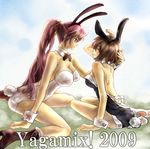  animal_ears bare_legs bunny_ears bunnysuit colorized ego6 lyrical_nanoha mahou_shoujo_lyrical_nanoha_strikers multiple_girls signum yagami_hayate 