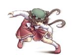  animal_ears bad_id bad_pixiv_id brown_hair cat_ears cat_tail chen claws hat kakkou multiple_tails short_hair solo tail touhou yellow_eyes 