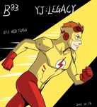  character_name dc_comics flash_(series) gloves kid_flash lightning_bolt male male_focus mask orange_hair riyan running solo wally_west young_justice:_invasion 