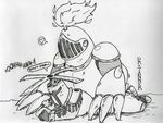  black_and_white dr.tanner gay male mole_knight monochrome pencil propeller_knight shovel_knight 
