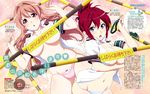  breasts cleavage duplicate folded_ponytail highres koumi_haruka long_hair multiple_girls official_art panties rail_wars! red_hair sakurai_aoi shinohara_kenji underwear 