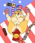  4th_of_july american american_flag anal anal_penetration anthro anus armpits barefoot big_breasts big_nipples blush bomb breasts butt canine claws digimon drunk dynamite english_text eyes_closed female firecracker fox fur gloves grasp gun hat headgear holiday liquor lying mammal navel nipples nude on_back open_mouth pawpads paws penetration pussy raised_arm raised_leg ranged_weapon renamon sharp_teeth shotgun solo strikeanywhere stripes teeth text toe_claws tongue weapon 