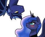  blush cutie_mark duo equine female flirting friendship_is_magic hair horn horse kilala97 male mammal my_little_pony original_character pony princess_luna_(mlp) smile tiara two_tone_hair winged_unicorn wings 