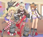  :3 amatsukaze_(kantai_collection) anchor anchor_hair_ornament bare_shoulders binoculars black_dress black_legwear blonde_hair blue_eyes blue_skirt boots bow brown_eyes brown_hair choker dress elbow_gloves em_s garter_straps gloves grey_footwear hair_bow hair_ornament hair_tubes hairband headgear high_heels kantai_collection leg_up long_hair machinery map midriff multiple_girls neckerchief o_o open_mouth pleated_skirt red_legwear rensouhou-chan rensouhou-kun sailor_collar sailor_dress shimakaze_(kantai_collection) short_hair silver_hair single_glove skirt striped striped_legwear thighhighs two_side_up wavy_mouth white_dress white_gloves yellow_eyes yukikaze_(kantai_collection) |_| 