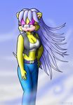  female fur hair knownvortex long_hair mina_mongoose solo white_hair yellow_fur 