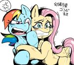  female feral fluttershy_(mlp) friendship_is_magic horse mammal my_little_pony nekubi pegasus pony rainbow_dash_(mlp) wings 