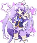  bad_id bad_pixiv_id cure_fortune hair_ornament happinesscharge_precure! heart heart_hair_ornament hikawa_iona kuroi_paseri long_hair looking_at_viewer magical_girl precure purple_eyes purple_hair purple_skirt skirt smile solo star thighhighs very_long_hair wide_ponytail 