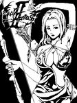  arrow bow bow_(weapon) breasts cleavage final_fantasy final_fantasy_ii greyscale lowres maria_(ff2) monochrome mspaint pixel_art quiver weapon 