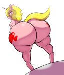 anthro big_butt breasts butt cutie_mark equine fan_character female horn huge_butt kingofacesx looking_back mammal my_little_pony smile solo thick_thighs unicorn 