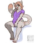  bulge cat chewycuticle clothing dickgirl feline intersex mammal shirt solo vpl 