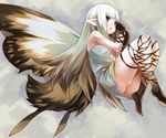  aerie_(bravely_default) ass bravely_default:_flying_fairy bravely_default_(series) brown_eyes brown_hair butterfly_wings dress fairy long_hair no_panties pointy_ears pussy short_dress solo tsuderou uncensored wings 