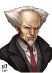  aramaki_daisuke bad_id bad_pixiv_id bald beard dated face facial_hair ghost_in_the_shell lieqi_hun looking_at_viewer male_focus manly necktie simple_background solo tsurime upper_body white_background white_hair 